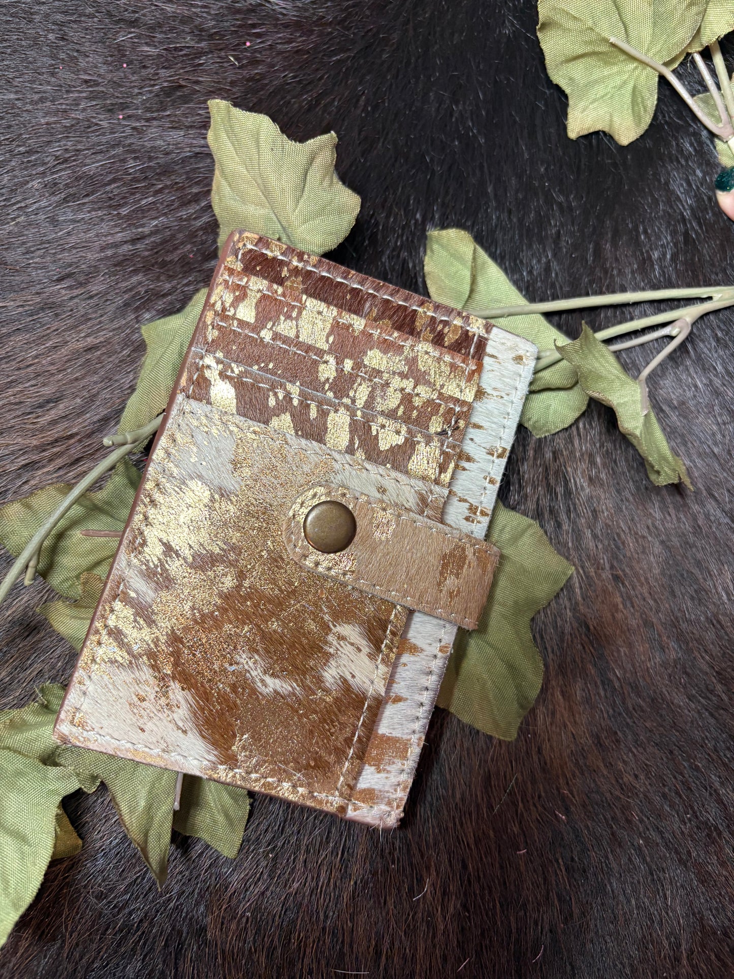 Acid washed Western Card Wallet