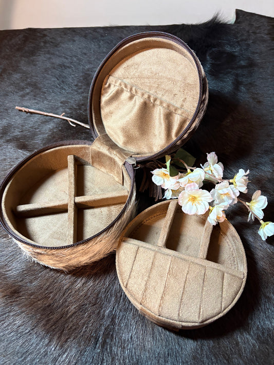 Travel Cowhide Jewelry Box