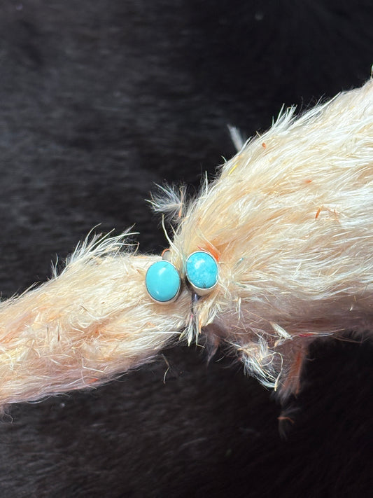 Native American Navajo Handmade Sterling Silver Turquoise Adjustable Ring 6-8
