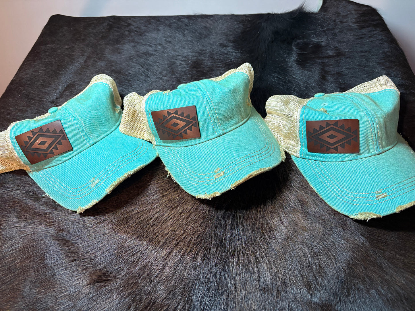 Aztec Leather Patch Hat