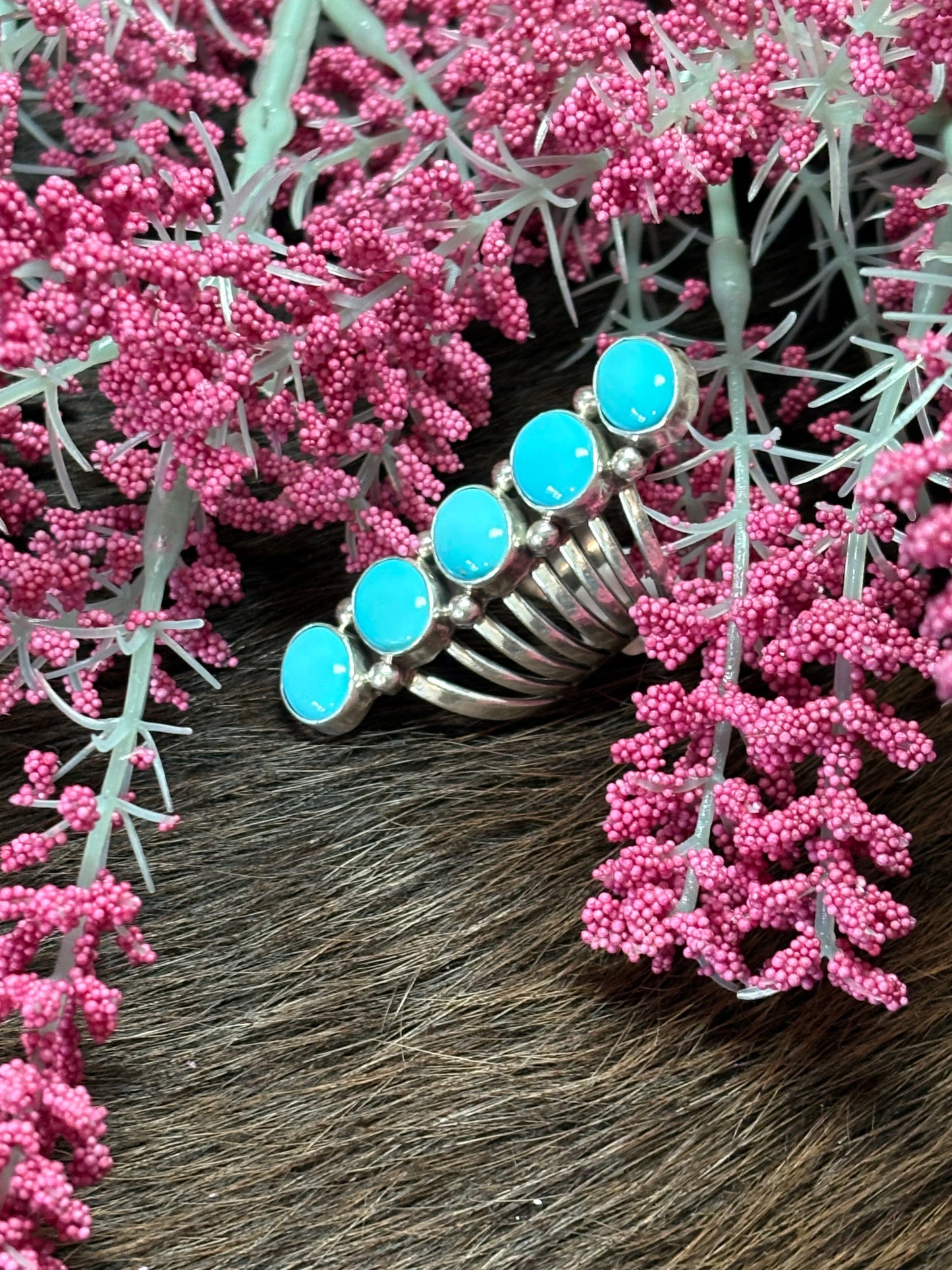 Native American Sterling Navajo Handmade Sleeping Beauty Turquoise Ring