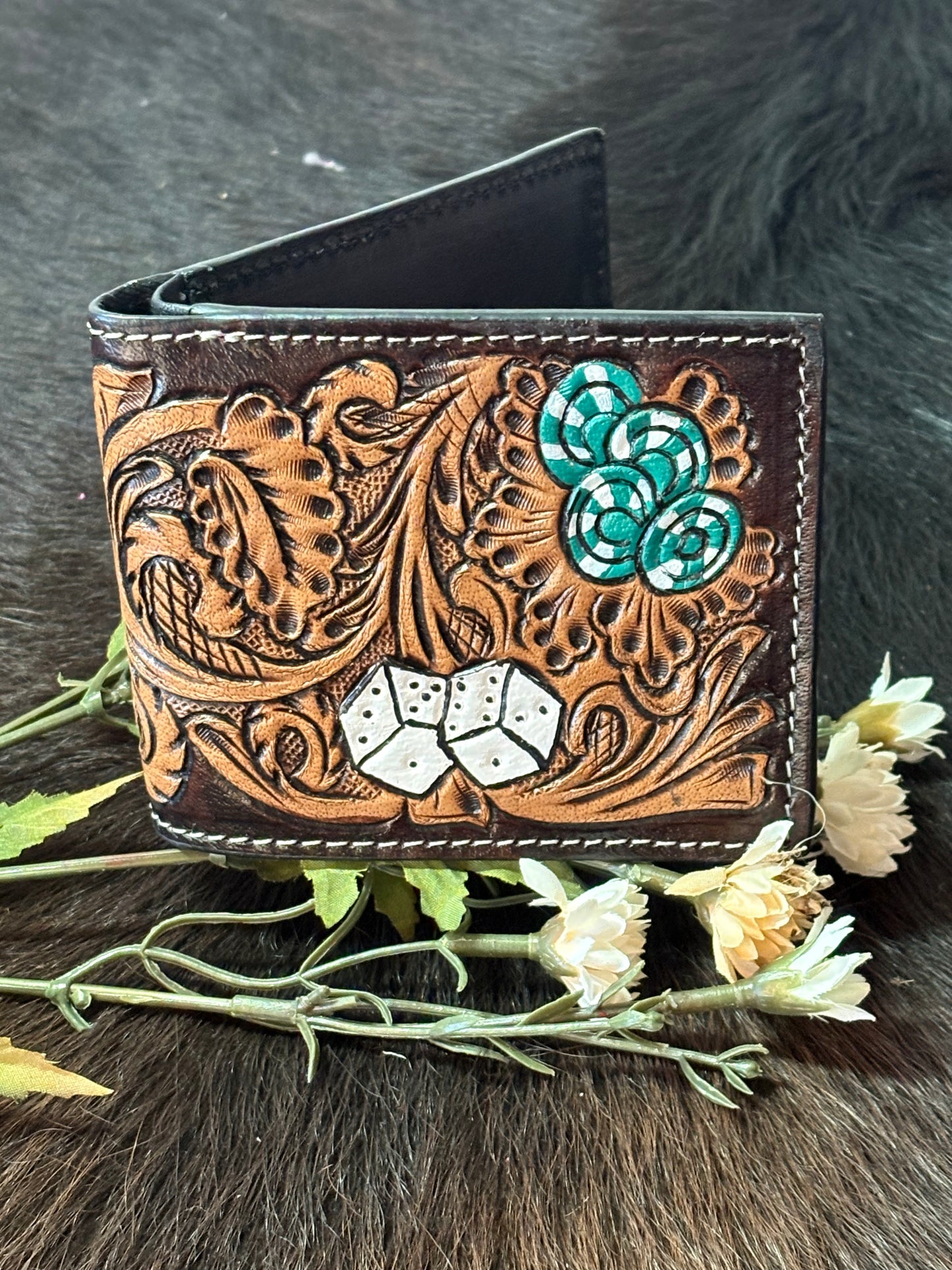 Men’s Tooled Leather Bifold Wallet